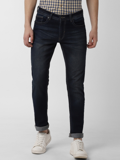 

Peter England Casuals Men Navy Blue Tapered Fit Mid-Rise Clean Look Stretchable Jeans