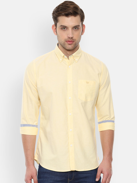 

Van Heusen Sport Men Yellow Slim Fit Solid Casual Shirt