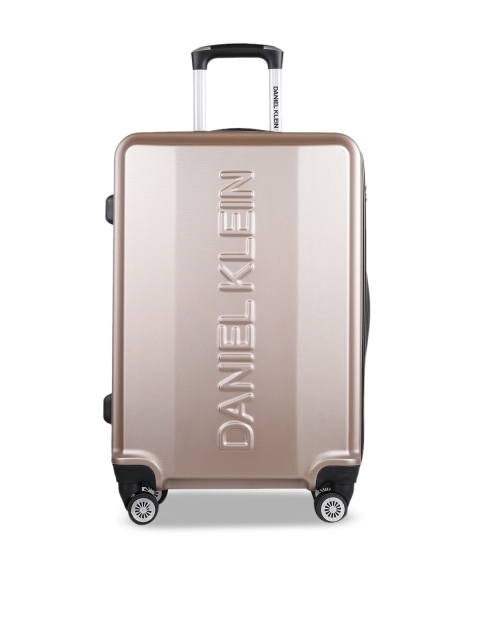 

Daniel Klein Unisex Rose-Coloured Textured Hard-Sided Cabin Trolley Suitcase