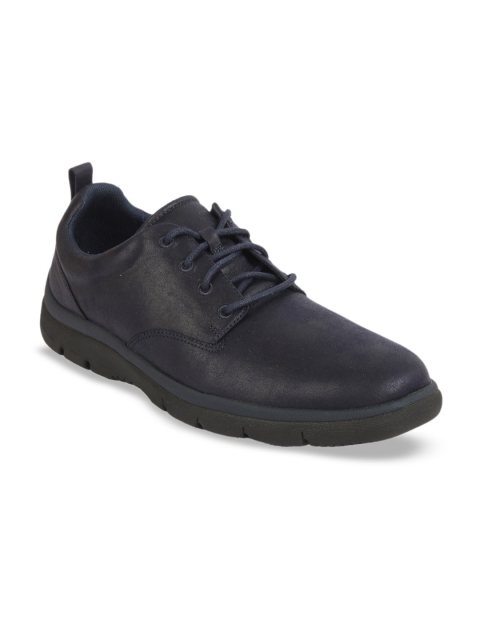 

Clarks Men Navy Blue Solid Derbys