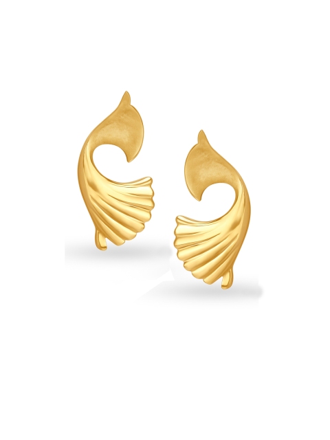 

Mia by Tanishq Gold Pleated Yellow Stud Earrings
