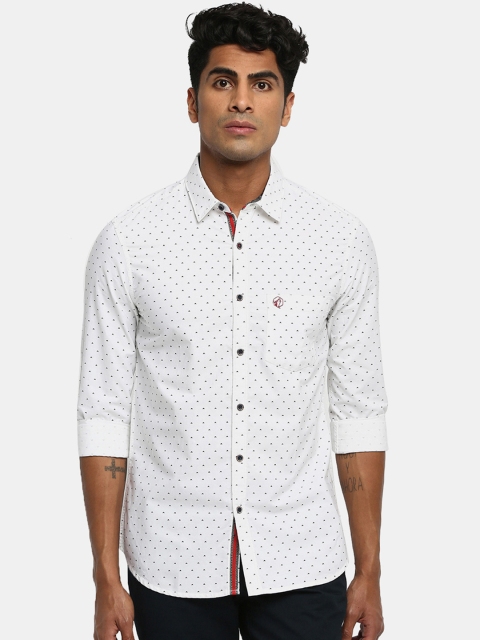 

RUF & TUF Men White & Blue Regular Fit Printed Casual Shirt