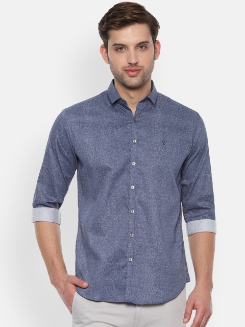 

V Dot Men Blue Slim Fit Printed Casual Shirt