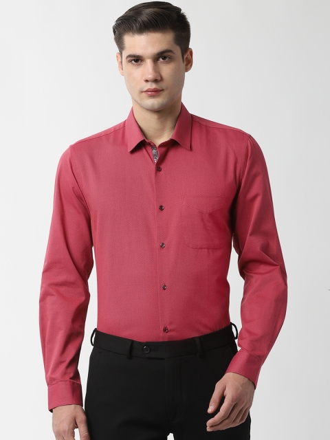 

Peter England Men Red Slim Fit Self Design Formal Shirt