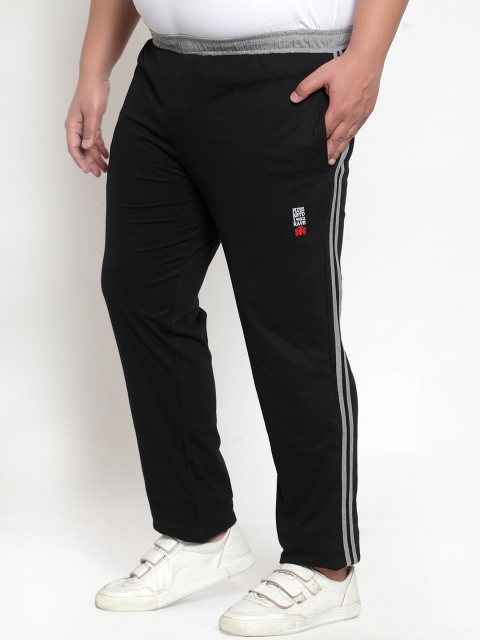

plusS Men Black Solid Straight-Fit Track Pants
