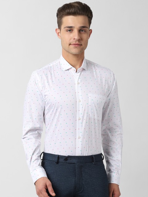 

Peter England Men White Slim Fit Printed Formal Shirt
