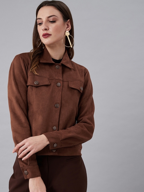 

Athena Women Brown Solid Tailored Jacket