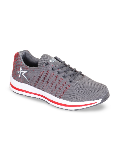 

REFOAM Men Grey Mesh Flyknit Running Shoes