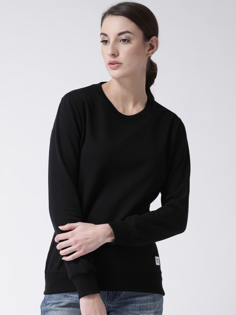 

GRIFFEL Women Black Solid Sweatshirt
