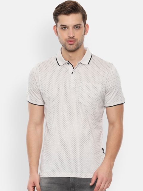 

Van Heusen Men Cream-Coloured Printed Polo Collar T-shirt