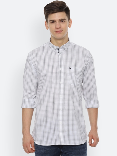 

Allen Solly Men White Slim Fit Checked Casual Shirt