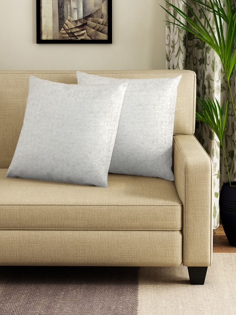 

NEUDIS Off-White Set of 2 Solid Square Cushion Covers