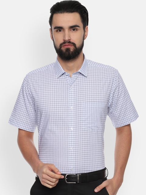 

Van Heusen Men Blue Regular Fit Checked Formal Shirt