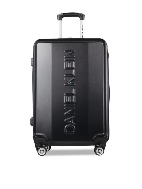 

Daniel Klein Unisex Black Textured Hard-Sided Medium Trolley Suitcase