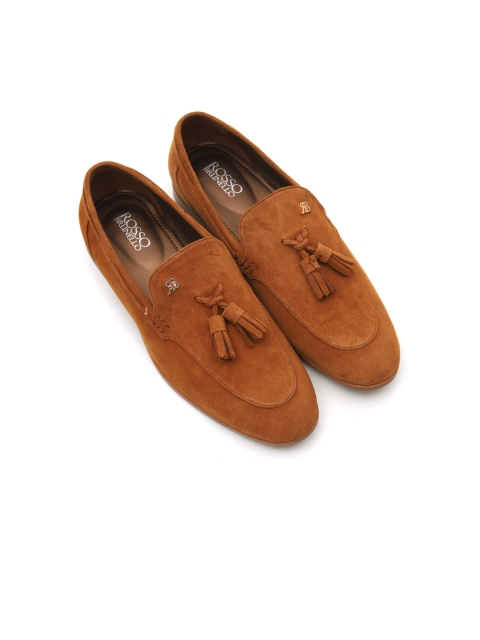

ROSSO BRUNELLO Men Brown Solid Semi Formal Loafers