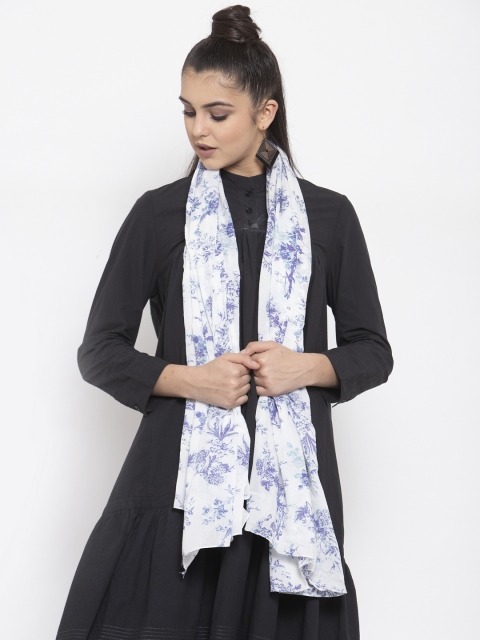 

J Style Women White Printed Stole