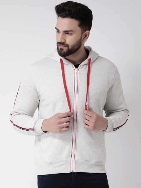 

Club York Men Off-White Solid Hooded Sweatshirt