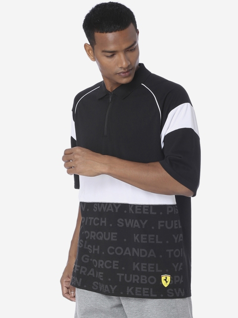 

Puma Men Black Colourblocked SF Street Polo Collar T-shirt
