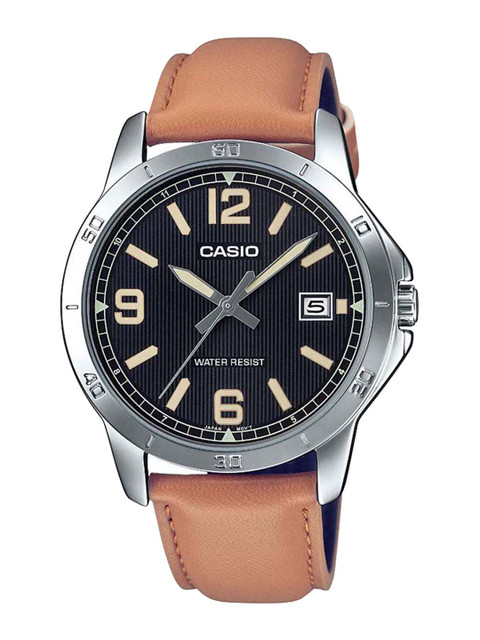 

CASIO Enticer Men Black Brown Analogue Leather Watch A1743 MTP-V004L-1B2UDF