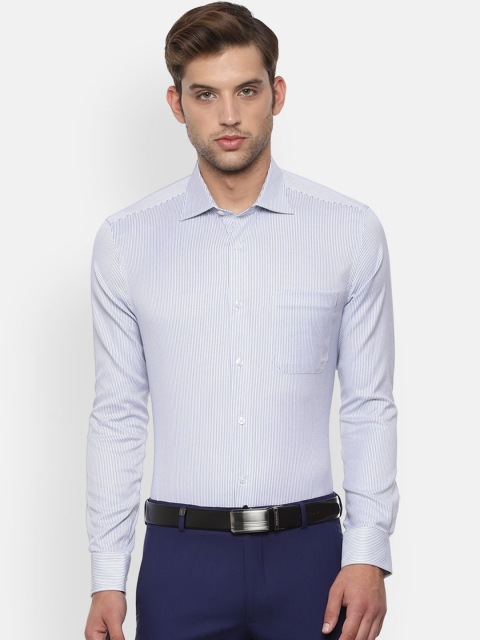 

Louis Philippe Men White Regular Fit Striped Formal Shirt