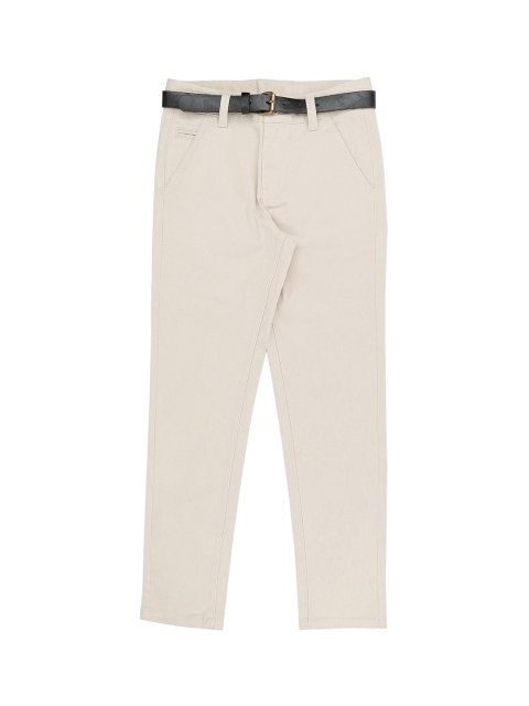 

Pantaloons Junior Boys Beige Regular Fit Solid Chinos