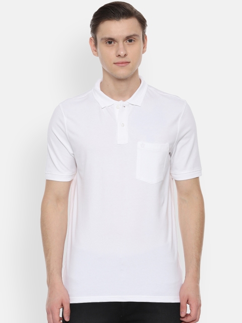 

Louis Philippe Men White Solid Polo Collar T-shirt
