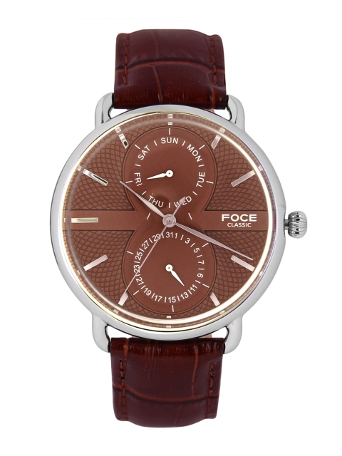 

FOCE Men Brown Leather Analogue Watch FCMW11SSL