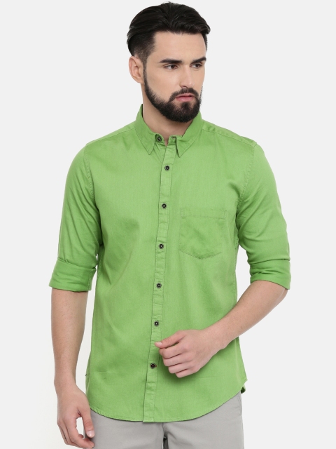 

Scarlet Creations Men Green Smart Slim Fit Solid Casual Shirt