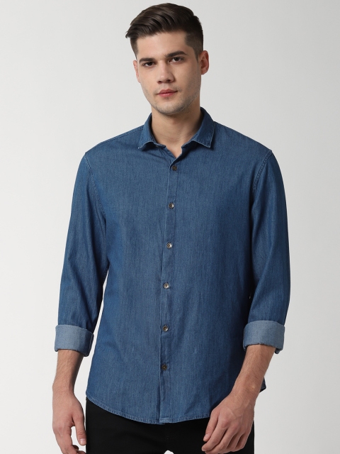 

Peter England Casuals Men Blue Slim Fit Solid Casual Shirt