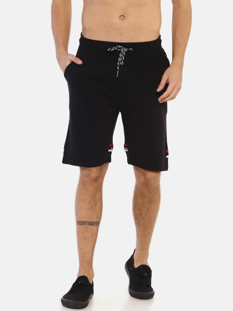 Masculino Latino Men Black Solid Regular Fit Regular Shorts