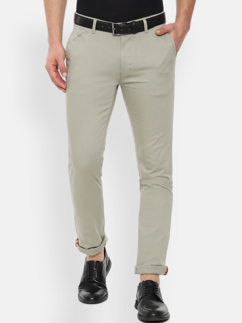 

V Dot Men Khaki Slim Fit Solid Regular Trousers
