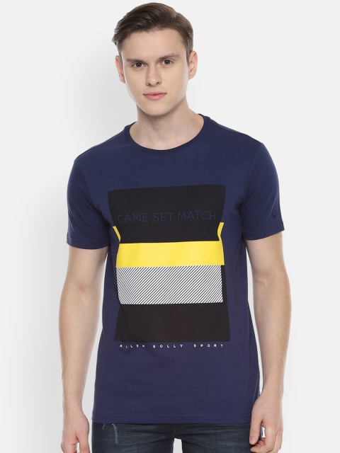 

Allen Solly Sport Men Navy Blue Printed Round Neck T-shirt