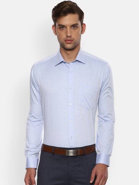 

Van Heusen Men Blue Regular Fit Self Design Formal Shirt
