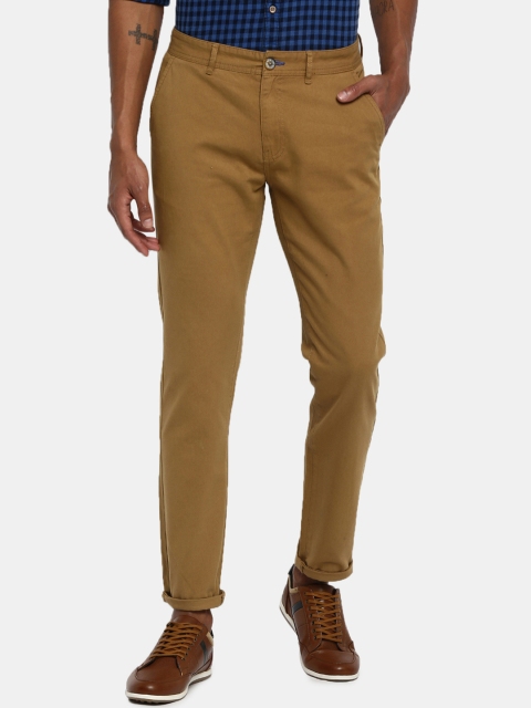 

RUF & TUF Men Brown Slim Fit Solid Chinos