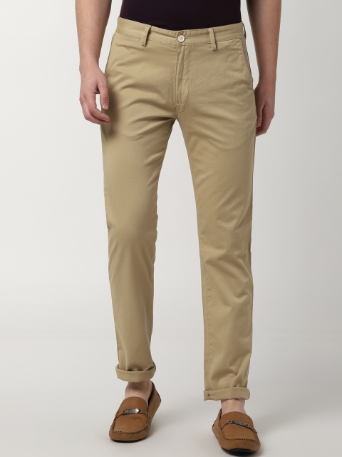 

Peter England Casuals Men Beige Slim Fit Solid Regular Trousers