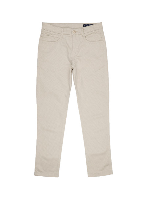 

Allen Solly Junior Boys Cream-Coloured Regular Fit Printed Regular Trousers