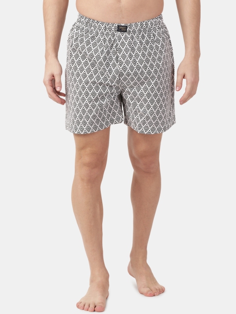 

Urban Dog Men White & Black Printed Boxer UDBX171-M