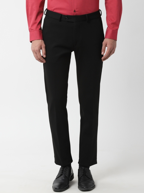 

Peter England Men Black Slim Fit Solid Formal Trousers