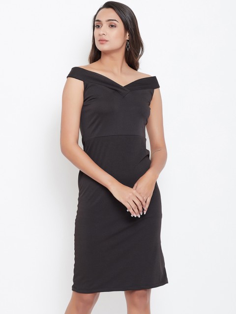 

Meee Women Black Solid Sheath Dress