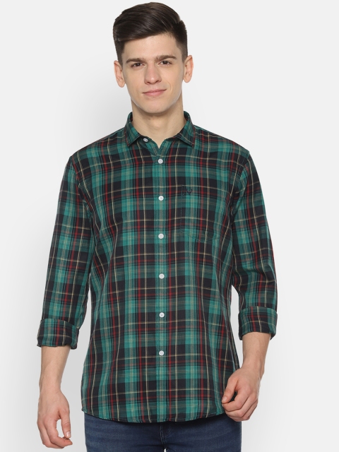 

Solly Jeans Co. Men Green & Maroon Regular Fit Checked Casual Shirt