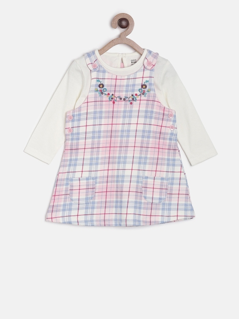 

MINI KLUB Girls Pink Checked A-Line Dress