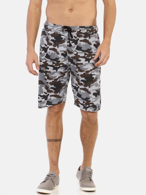 

Masculino Latino Men Brown & Grey Printed Regular Fit Regular Shorts
