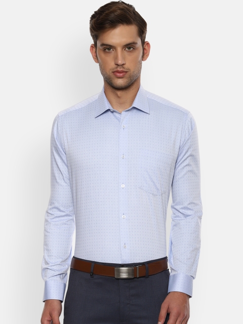 

Van Heusen Men Blue Regular Fit Self Design Formal Shirt