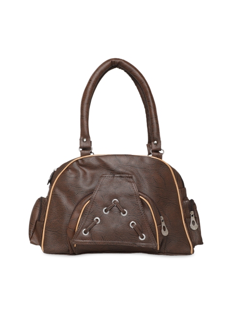 

DIVA WALK Coffee Brown Solid Leather Handheld Bag