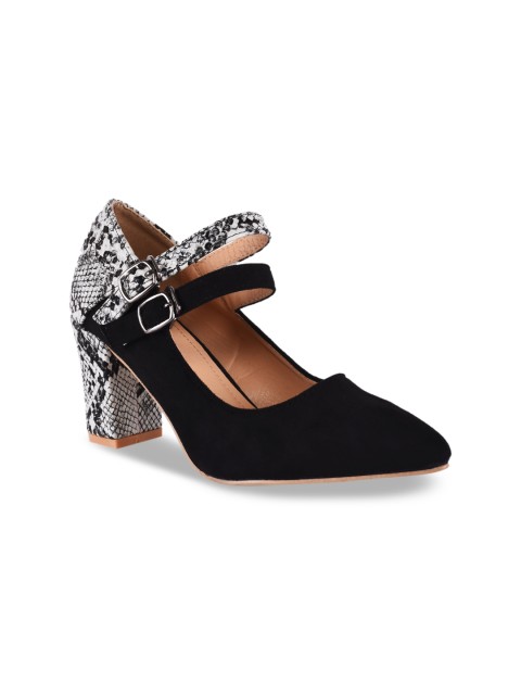 

BuckleUp Women Black Printed Pumps