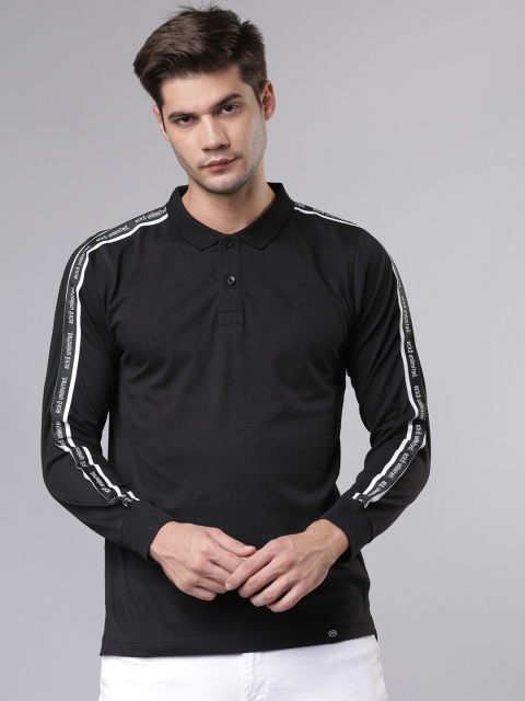 

Ecko Unltd Men Black Solid Polo Collar Slim Fit T-shirt