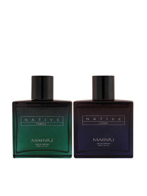 

Maryaj Unisex Set of 2 NativeForest & NativeClouds EDP Perfume Scent for Skin 100ML each, Green