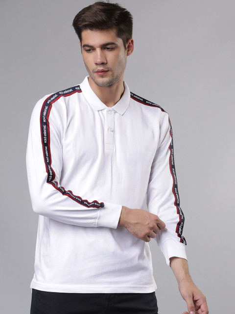 

Ecko Unltd Men White Solid Polo Collar Slim Fit T-shirt