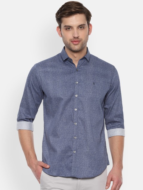 

V Dot Men Blue Slim Fit Printed Casual Shirt