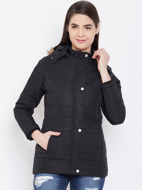 

Okane Women Black Solid Puffer Jacket